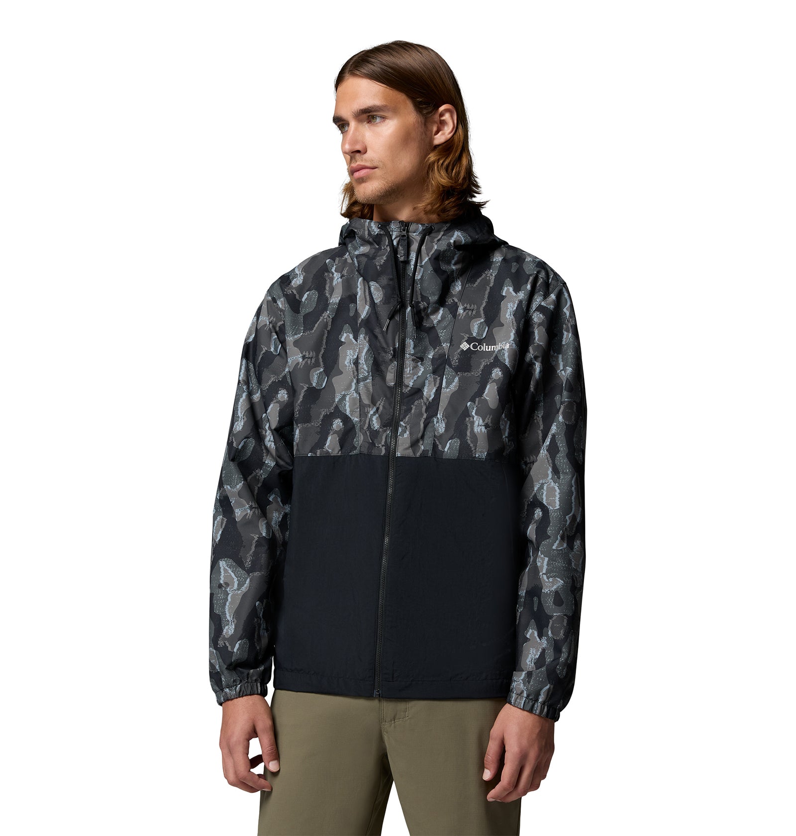 Men's Spire Valley™ Novelty Hooded Windbreaker - Black