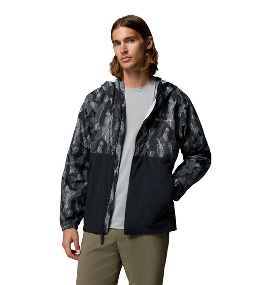Men's Spire Valley™ Novelty Hooded Windbreaker - Black