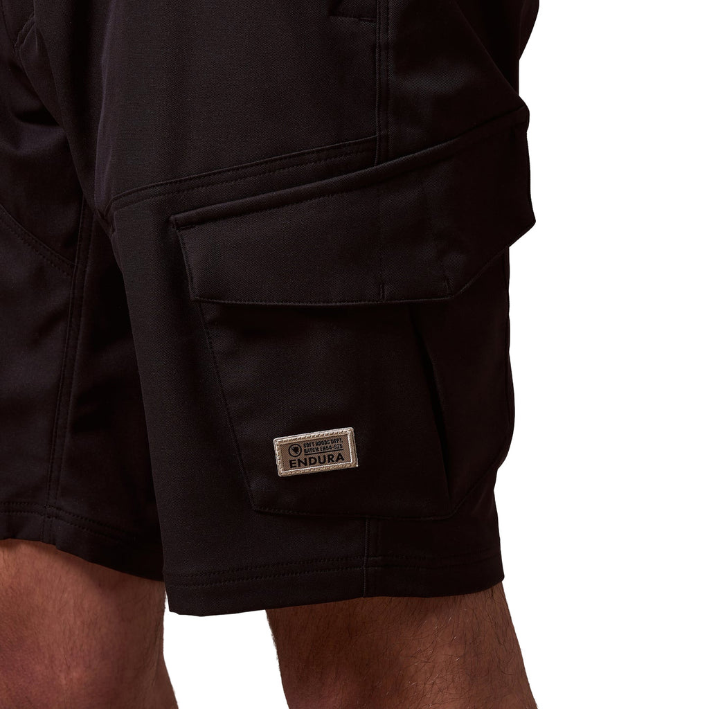 Men's Loop Cargo Shorts with Liners - Black
