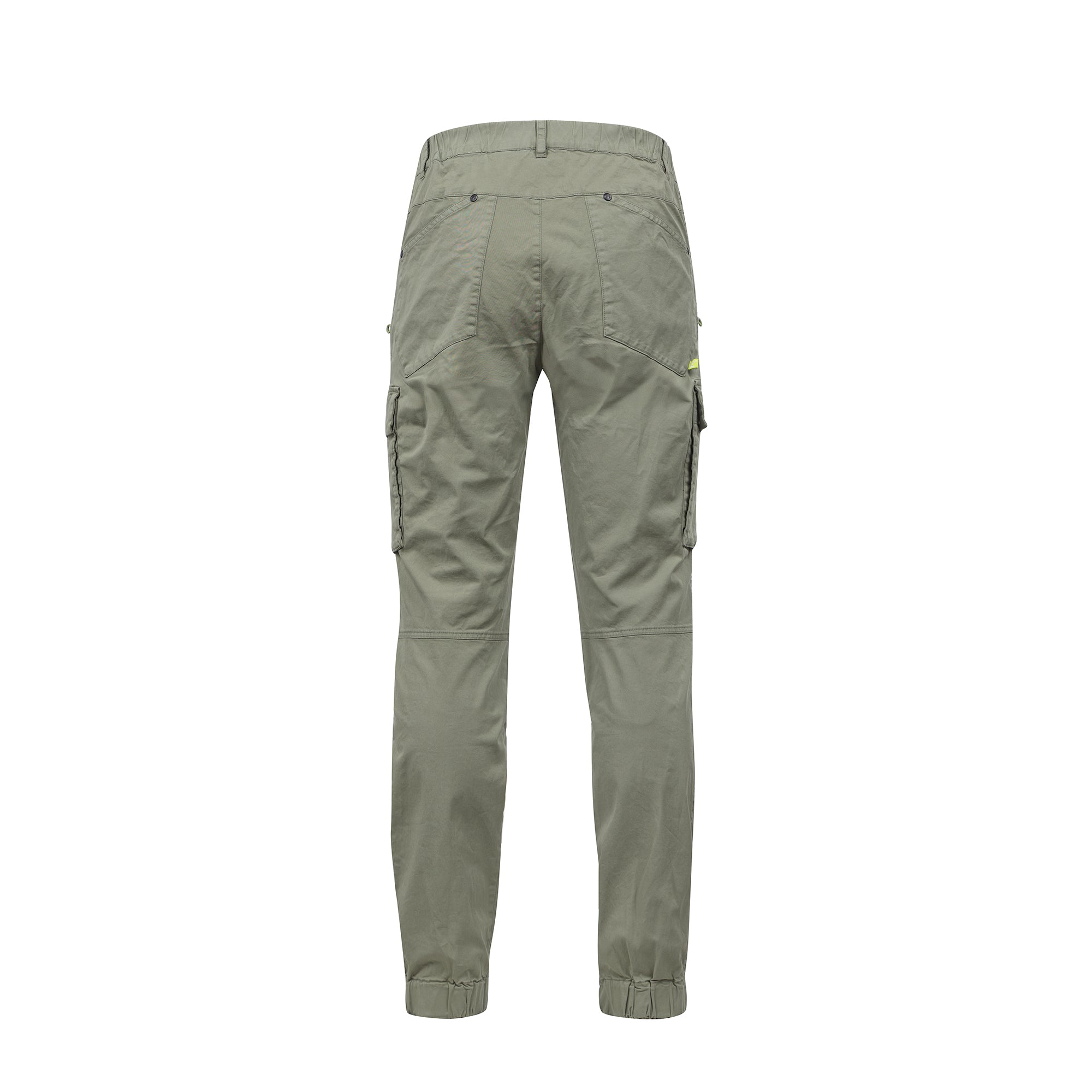 Back shot of cargo pants on a white background