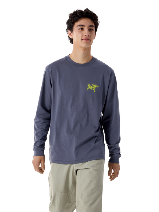 Men's Kragg SL Cotton Bird Tile Long-Sleeve Shirt - DK Stratus / Euphoria