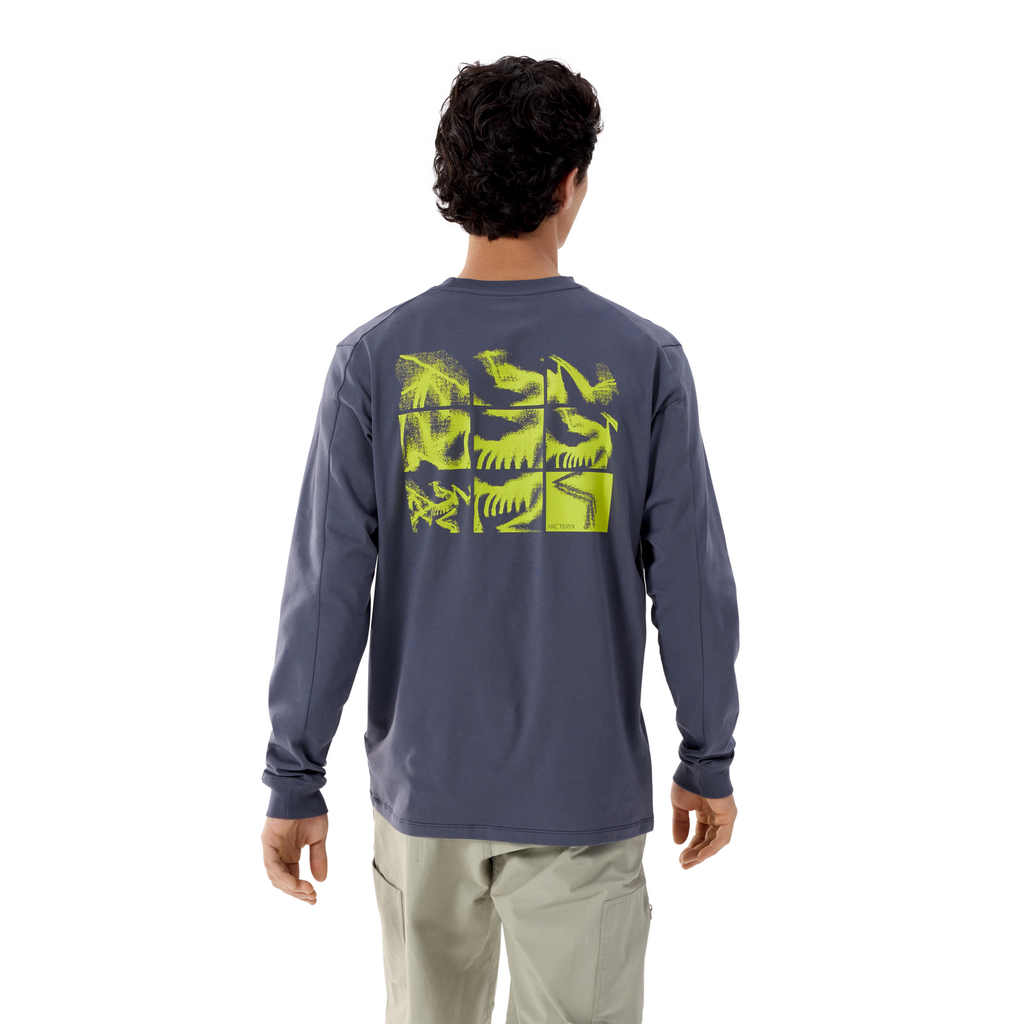 Men's Kragg SL Cotton Bird Tile Long-Sleeve Shirt - DK Stratus / Euphoria