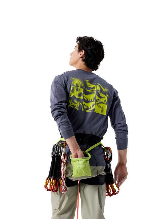 Men's Kragg SL Cotton Bird Tile Long-Sleeve Shirt - DK Stratus / Euphoria