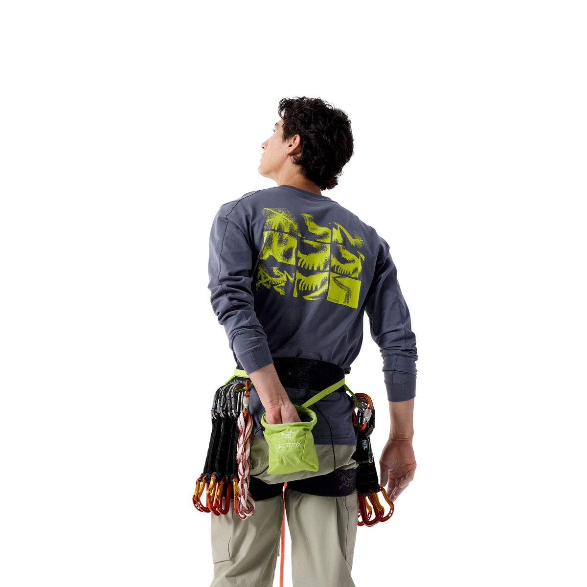 Men's Kragg SL Cotton Bird Tile Long-Sleeve Shirt - DK Stratus / Euphoria