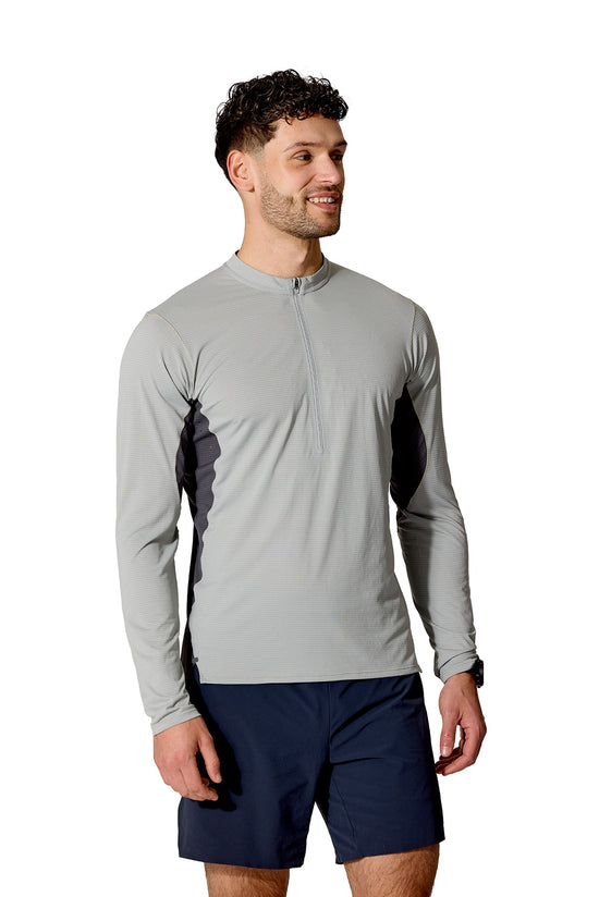 Men's Sonic Ultra Long-Sleeve Zip Top - Grey