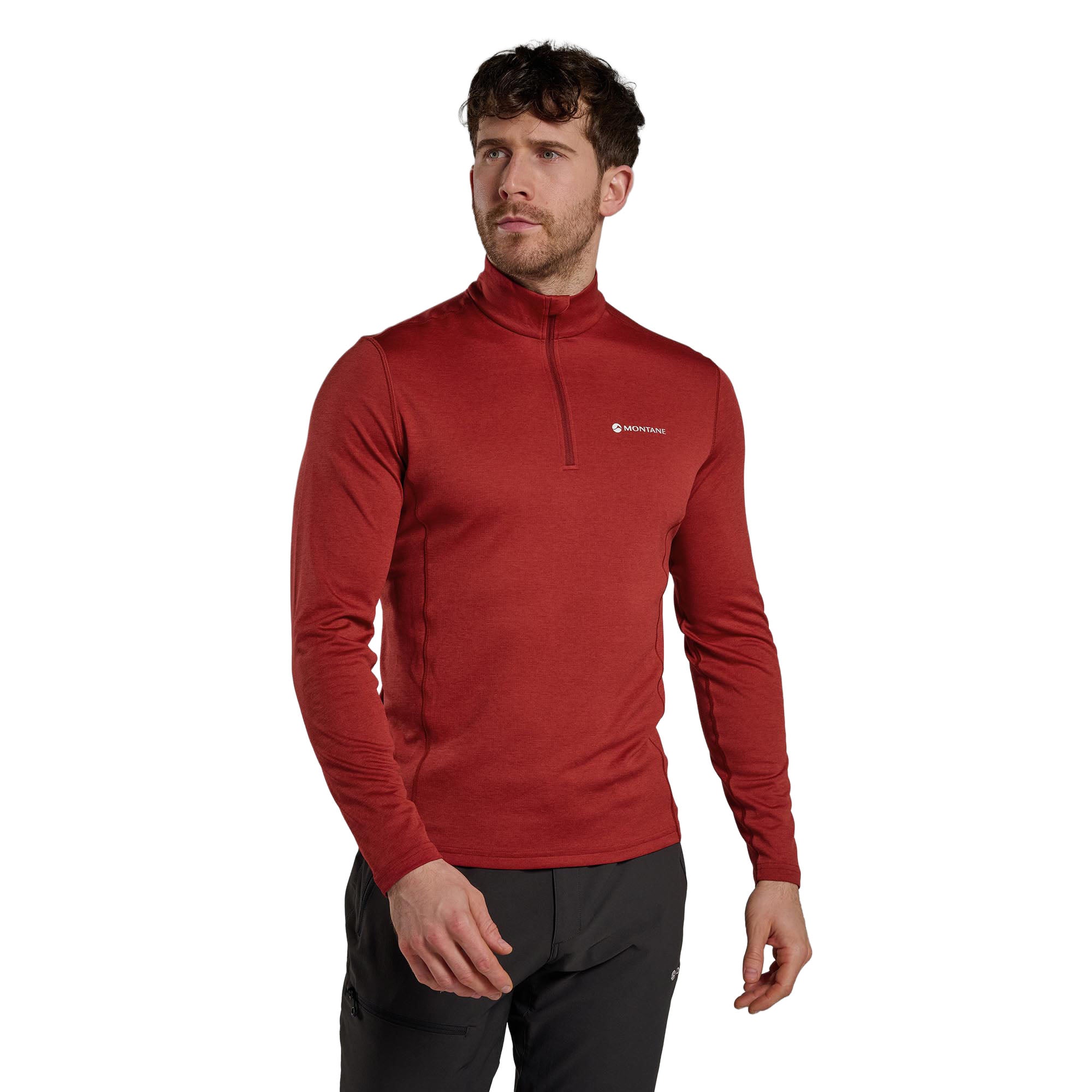 Men's Dart Zip Neck T-Shirt - Red