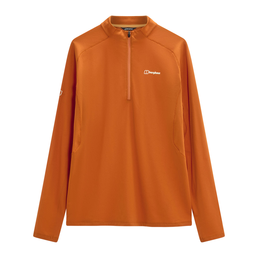 Men's Theralite 1/2 Zip Long-Sleeve Tech T-Shirt - Orange