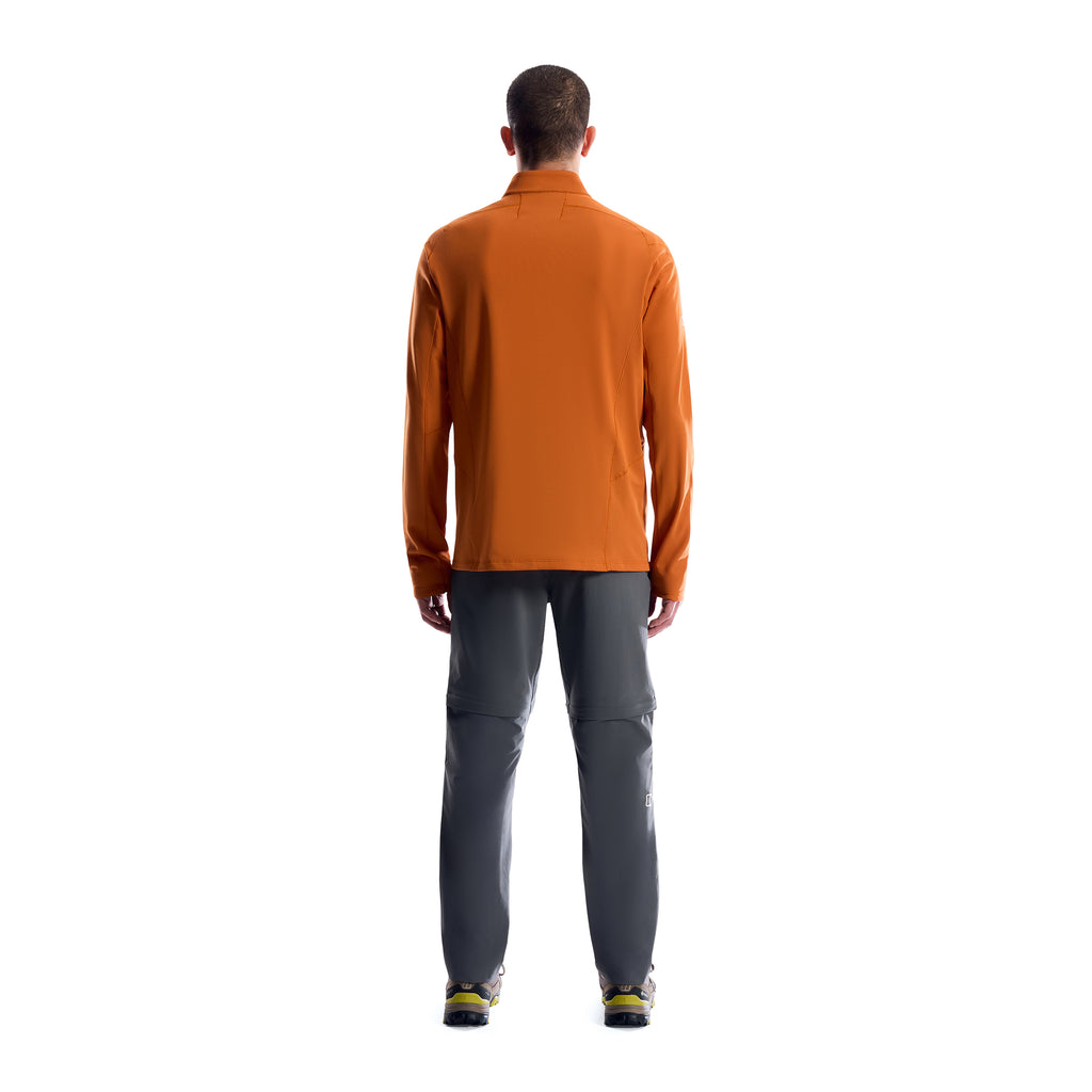 Men's Theralite 1/2 Zip Long-Sleeve Tech T-Shirt - Orange