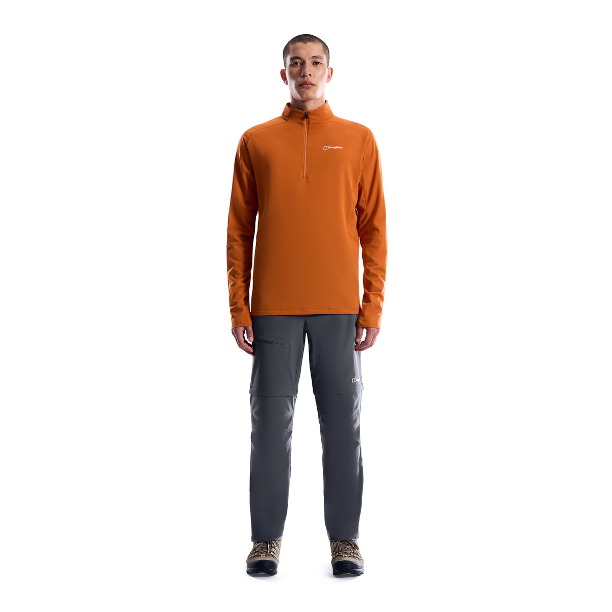 Men's Theralite 1/2 Zip Long-Sleeve Tech T-Shirt - Orange