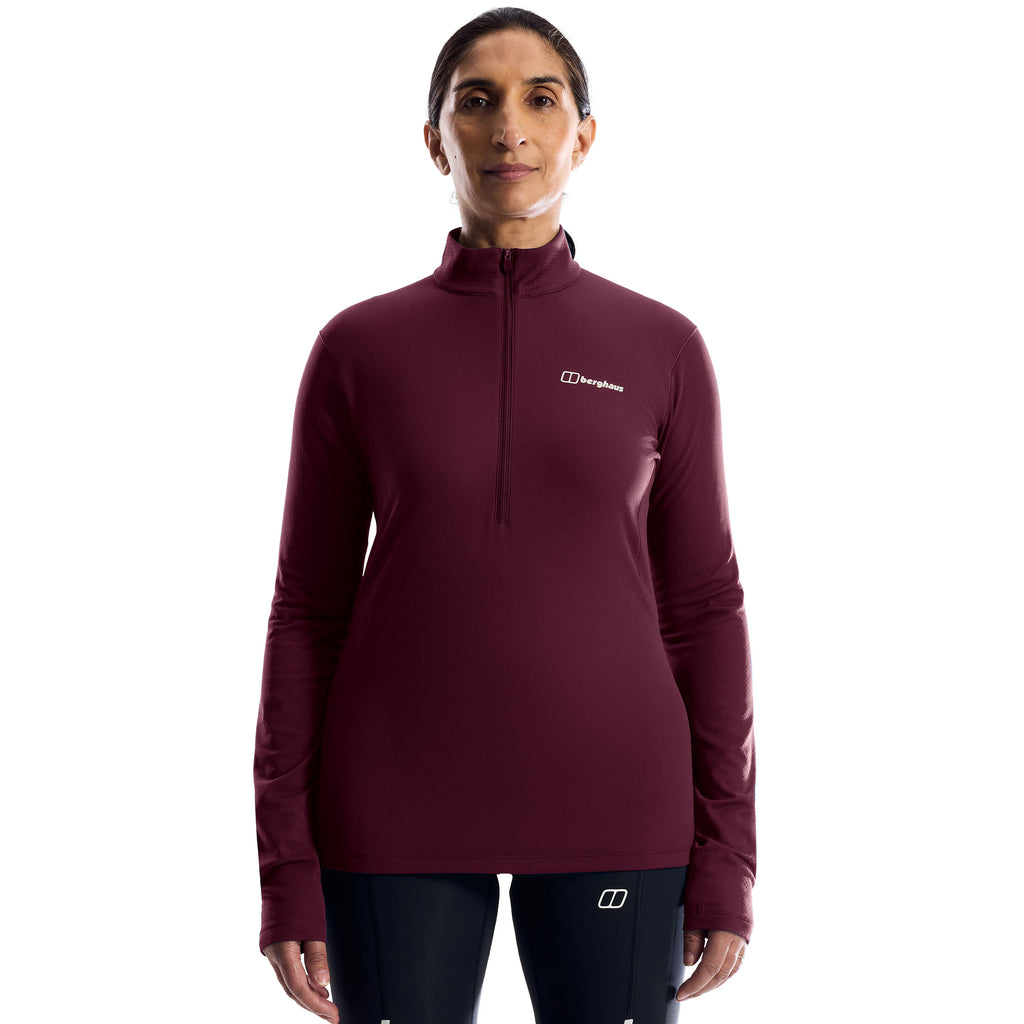 Women's Theralite Half Zip Long-Sleeve Tech T-Shirt - Purple