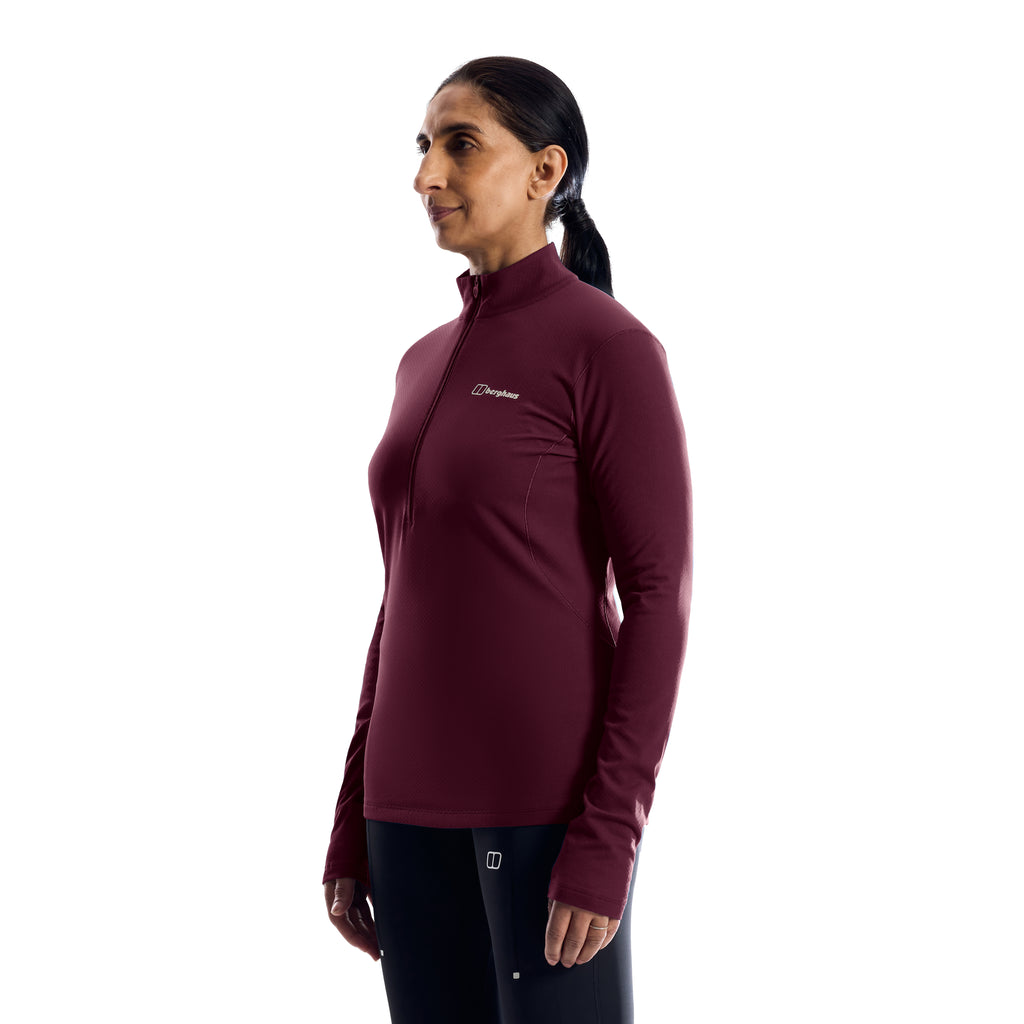 Women's Theralite Half Zip Long-Sleeve Tech T-Shirt - Purple