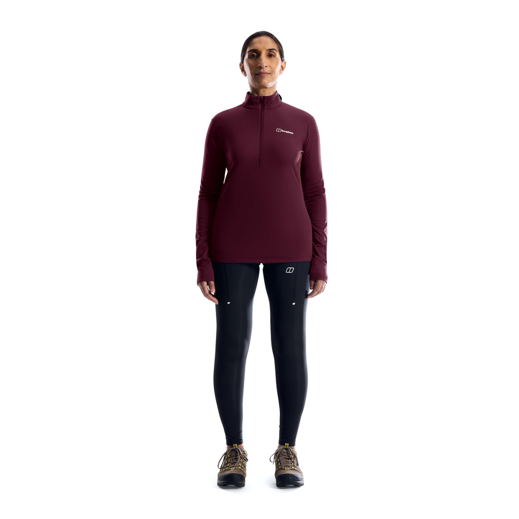 Women's Theralite Half Zip Long-Sleeve Tech T-Shirt - Purple