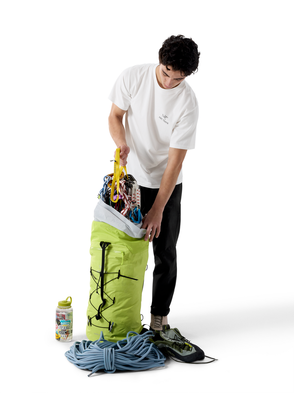 Men's Kragg SL Cotton Bird Word Short-Sleeve T-Shirt - White Light / Black