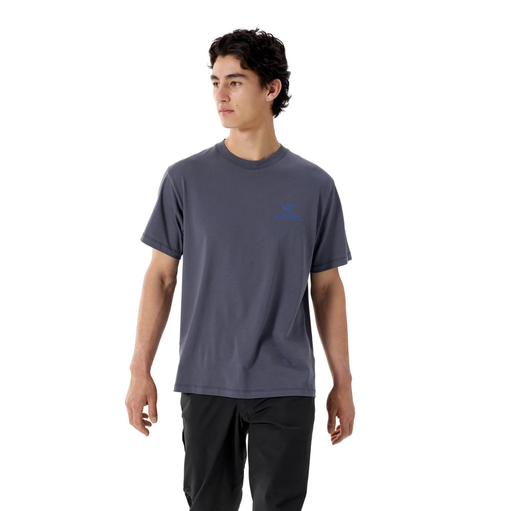 Men's Kragg SL Cotton Bird Word Short-Sleeve T-Shirt - DK Stratus / Fluidity