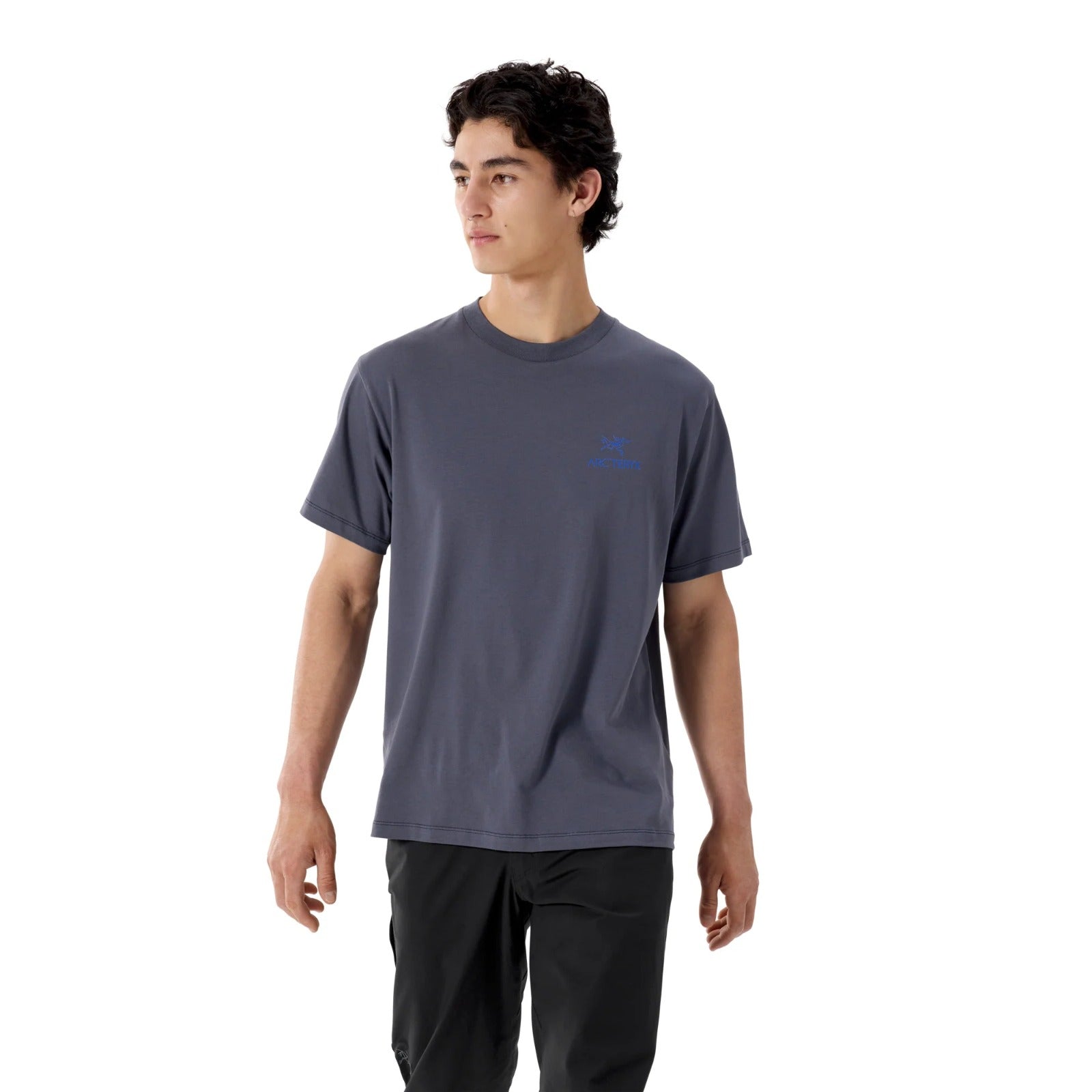 Men's Kragg SL Cotton Bird Word Short-Sleeve T-Shirt - DK Stratus / Fluidity