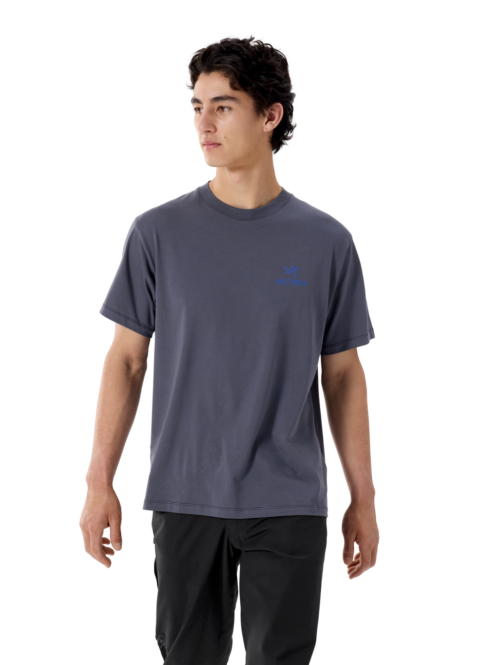 Men's Kragg SL Cotton Bird Word Short-Sleeve T-Shirt - DK Stratus / Fluidity