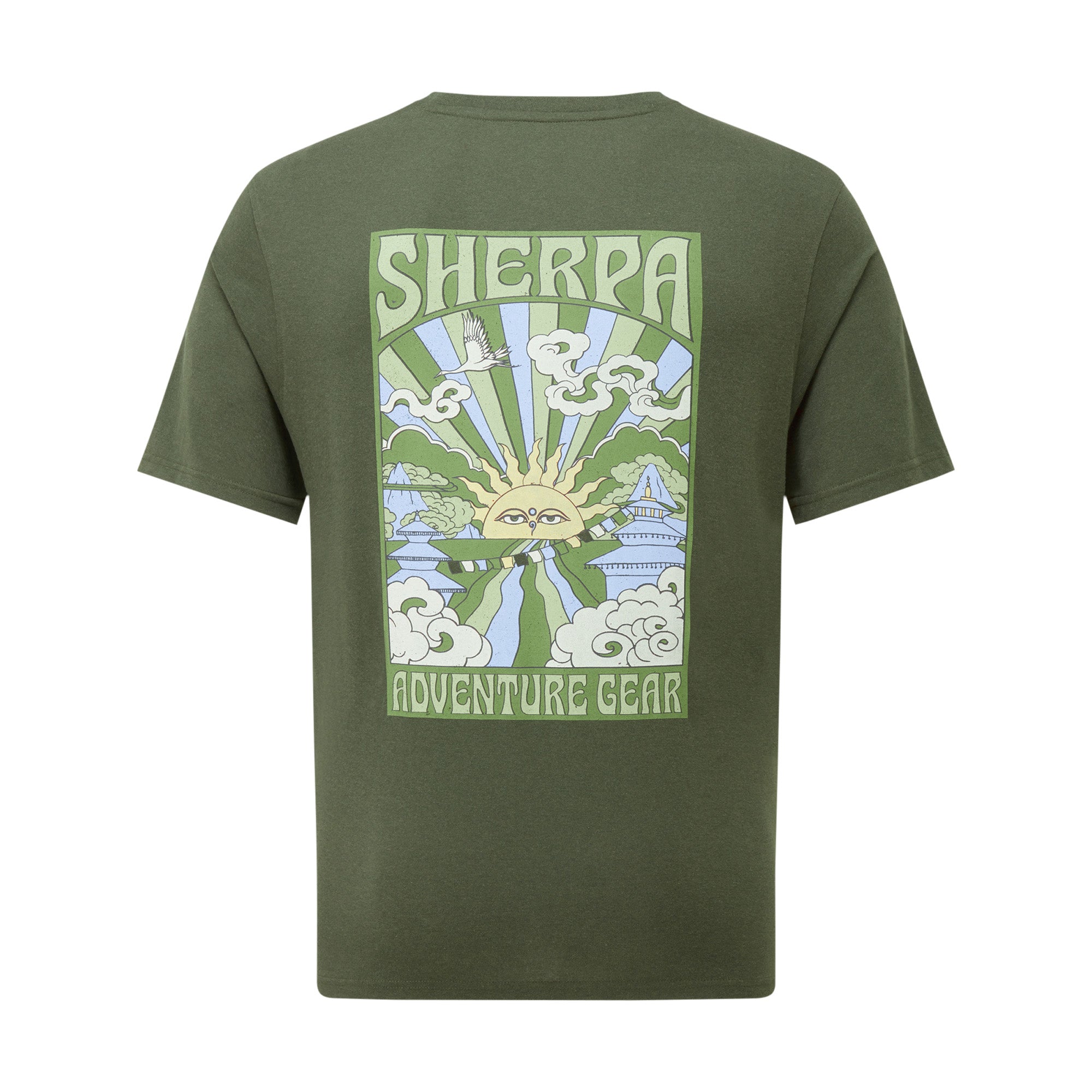 Men's Jutnu Psychedelic T-Shirt - Green