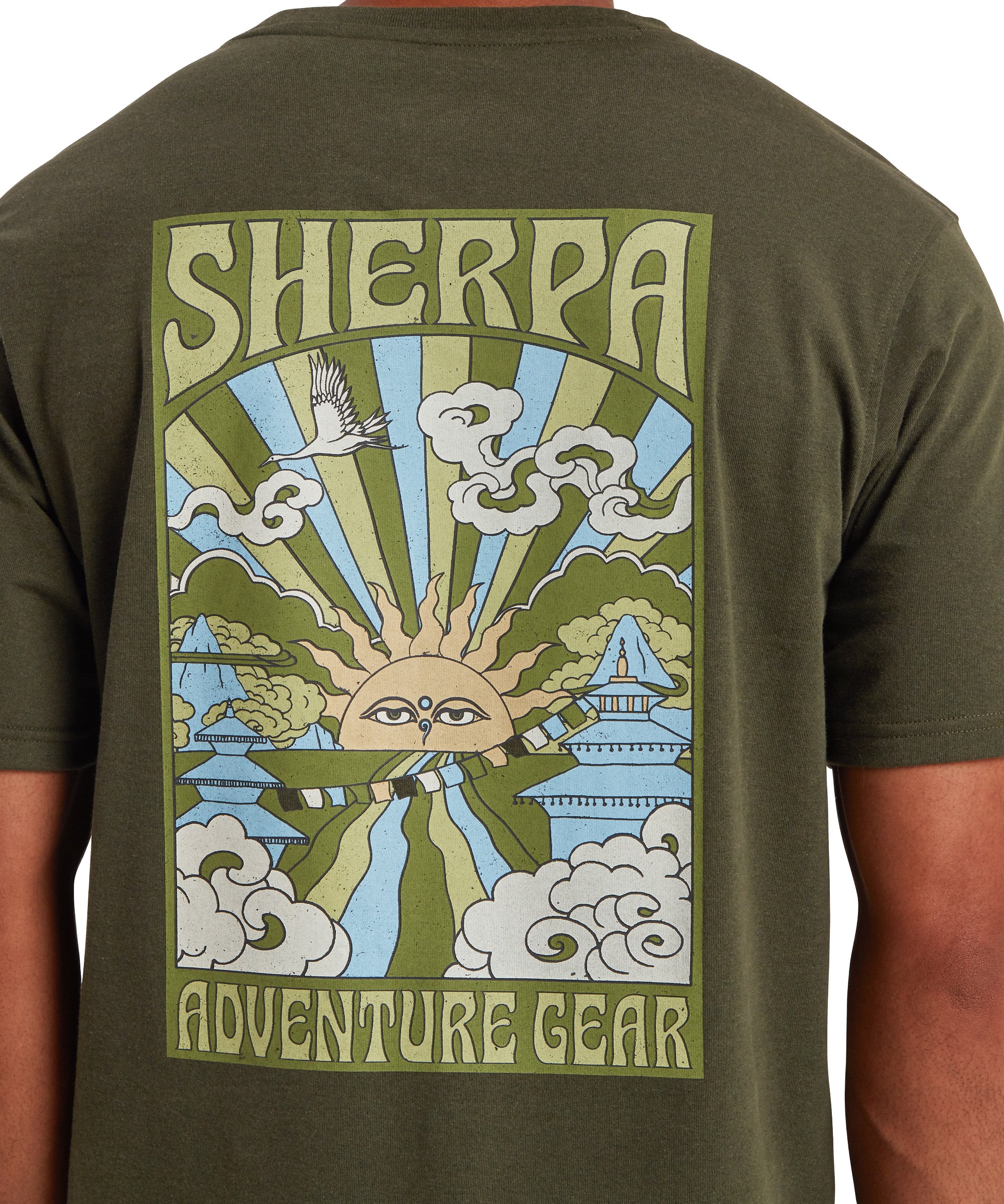 Men's Jutnu Psychedelic T-Shirt - Green