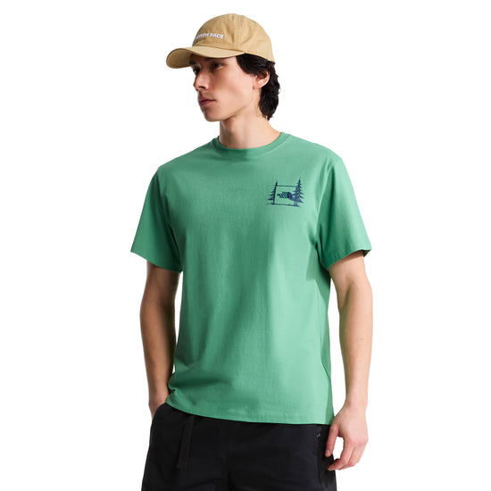 Men's Camping Relaxed Graphic T-Shirt - Green