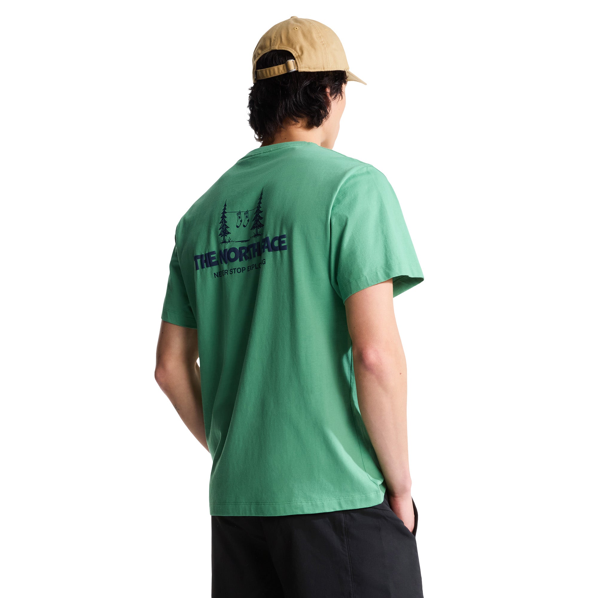 Men's Camping Relaxed Graphic T-Shirt - Green