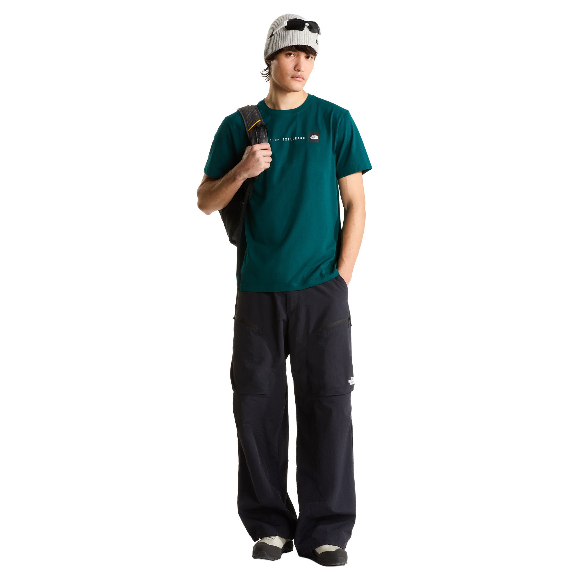 Men's Never Stop Exploring Regular Graphic T-Shirt - Teal