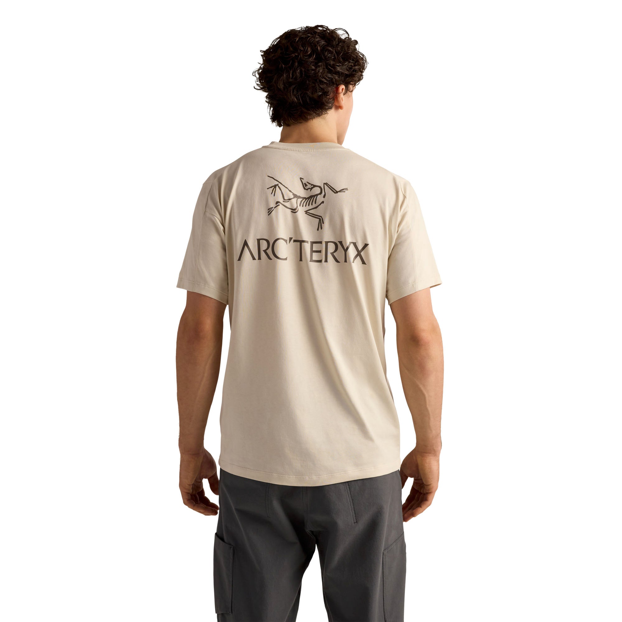 Men's Kragg SL Cotton Bird Word Short-Sleeve T-Shirt - Sea Salt Mongoose