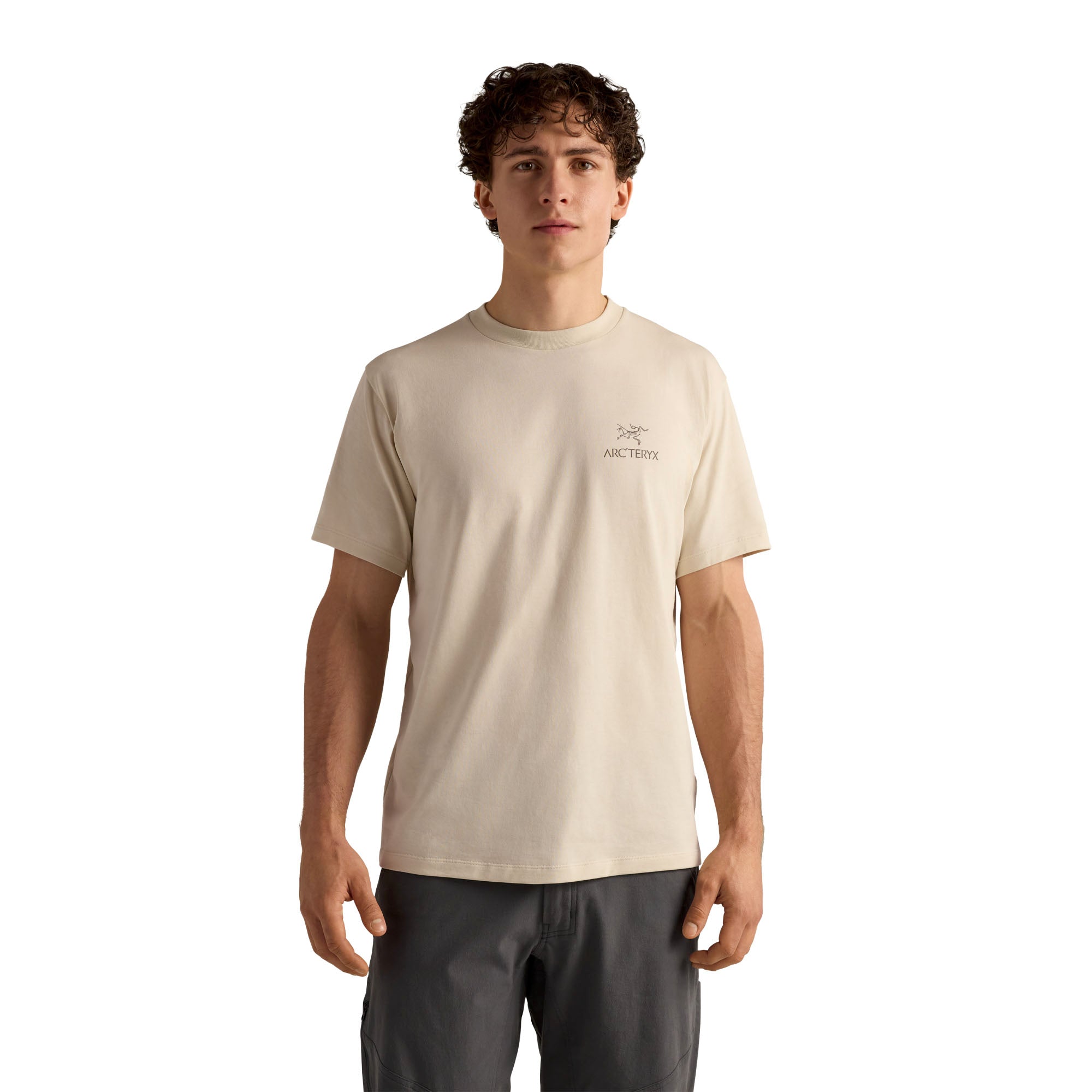 Men's Kragg SL Cotton Bird Word Short-Sleeve T-Shirt - Sea Salt Mongoose