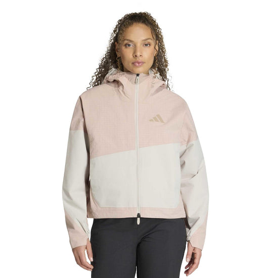 Women's Xploric 2L Rain Jacket - Beige / Pink