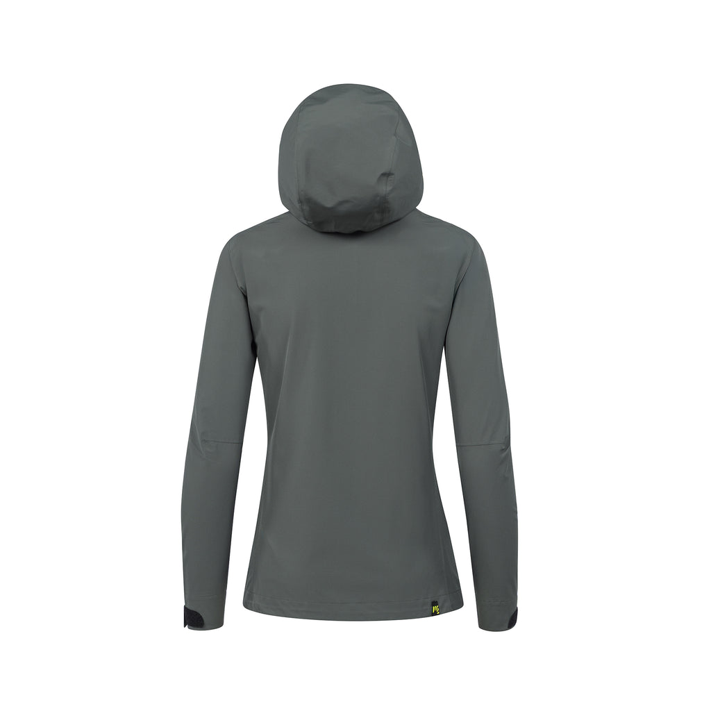 Grey hooded jacket on a white background