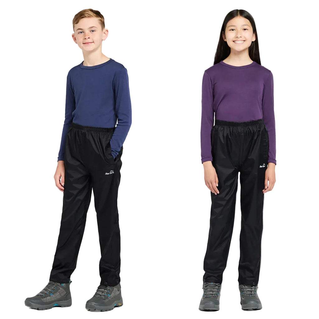Kids' Packable Waterproof Pants - Black