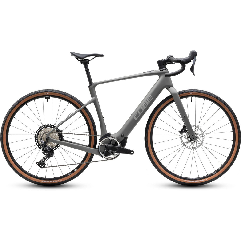 e bike cube gravel Nuroad Hybrid C:62 Race 400X 2027 E-Bike top produkt and hydraulic disc brakes COLOR:Satin Carbon/Nebula Metallic Cube Stereo Hybrid 140