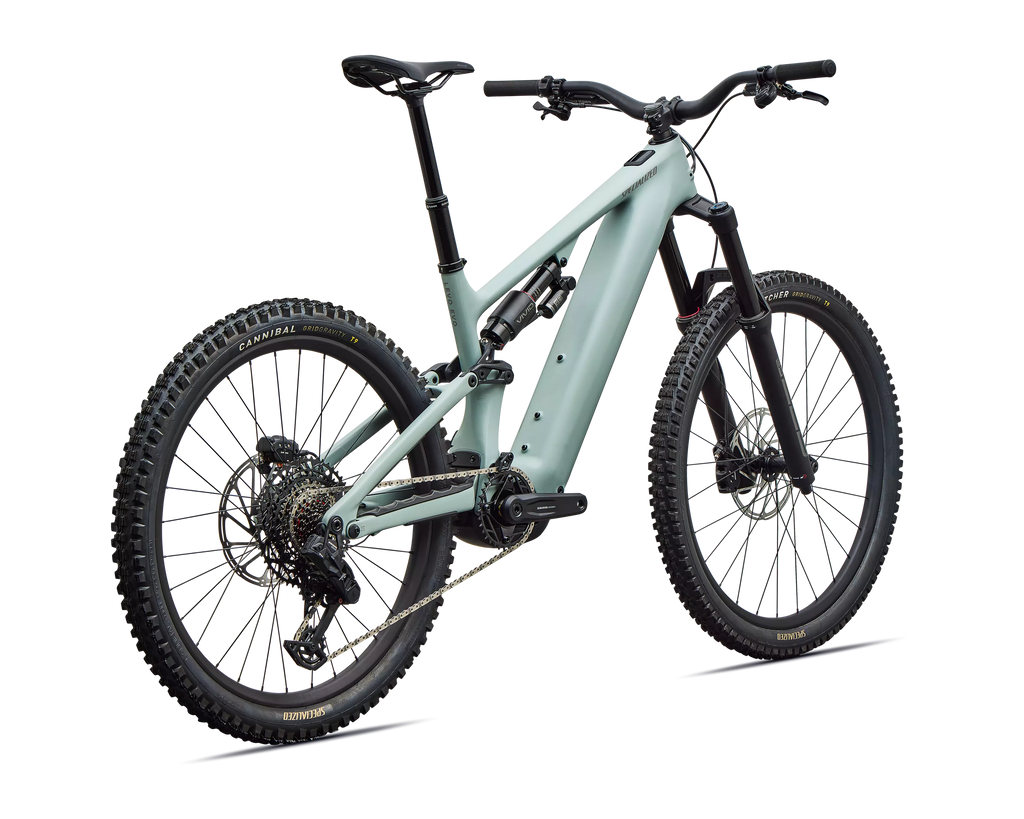 Grey mountain bike on a white background