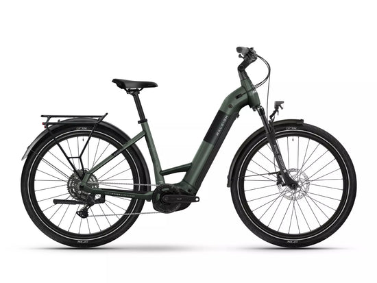 Novus Plus Low Step Derailleur Hybrid E-Bike - Green