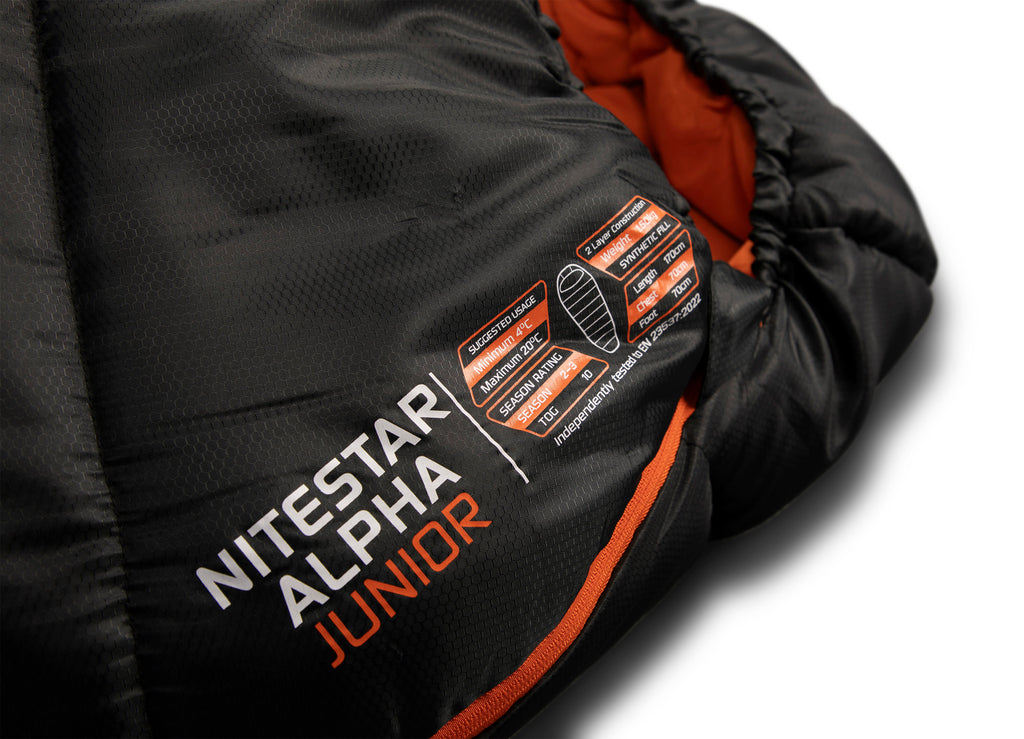 Nitestar Alpha Junior Sleeping Bag - Black