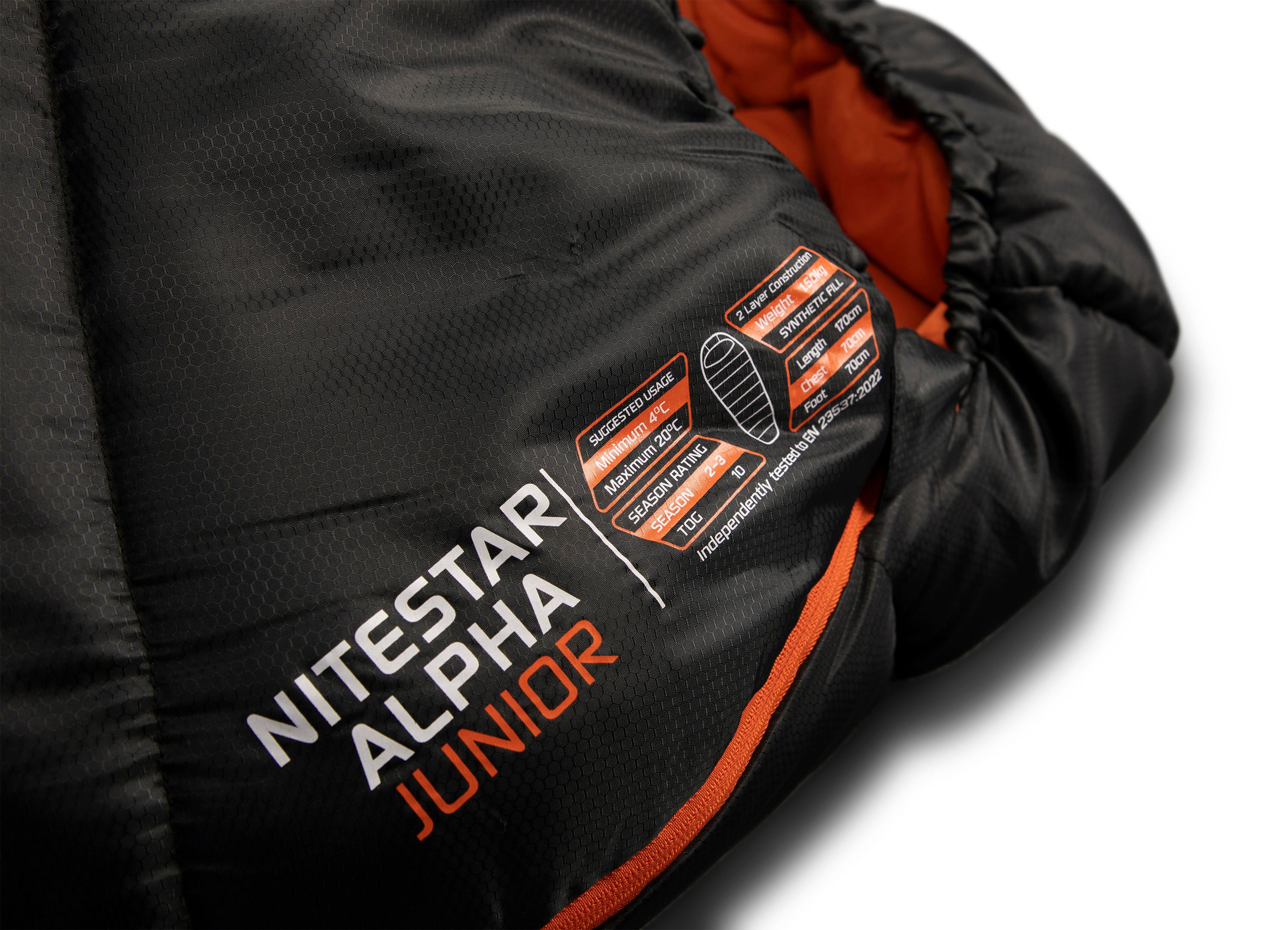 Nitestar Alpha Junior Sleeping Bag - Black