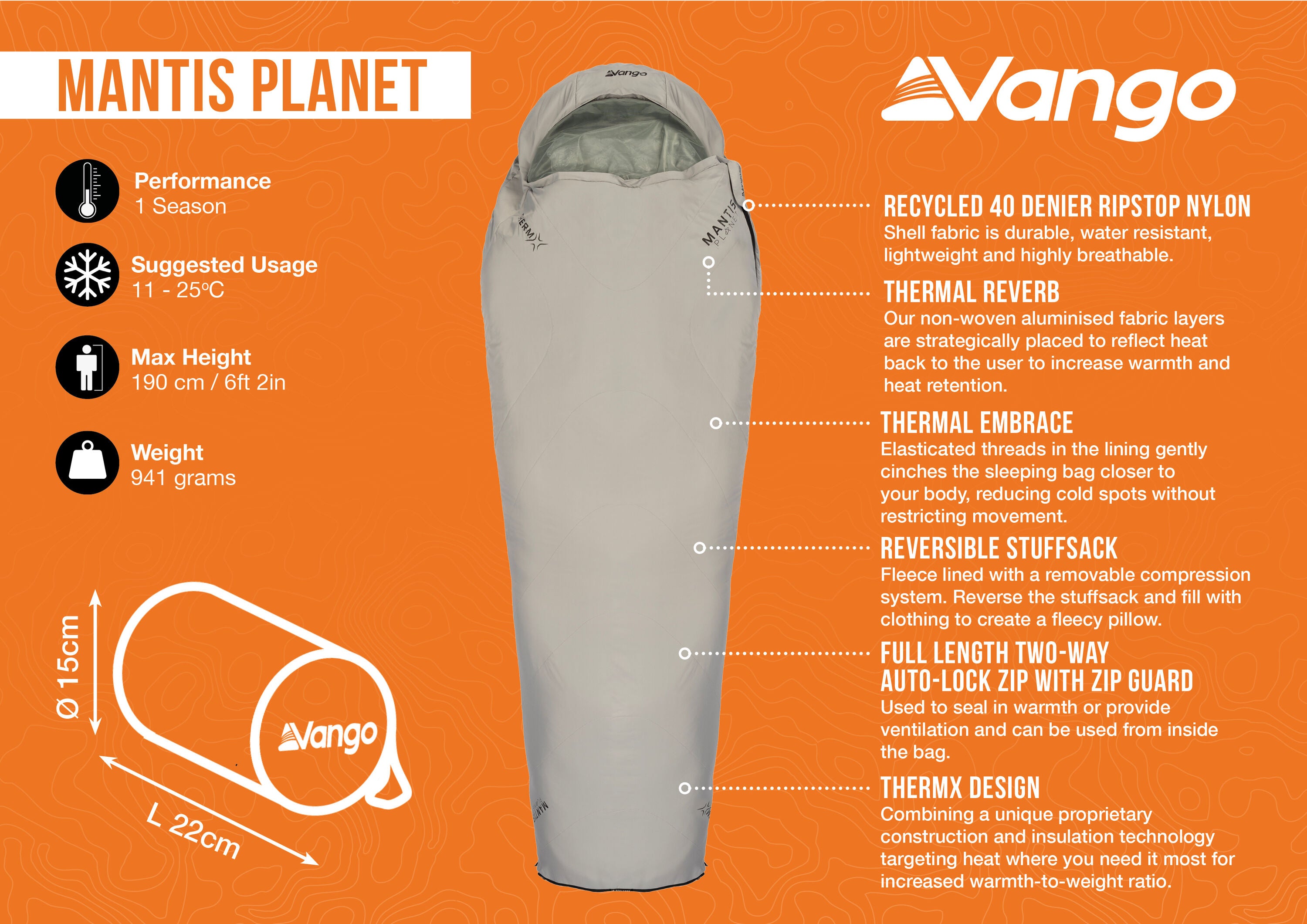 Mantis Planet Sleeping Bag - Grey