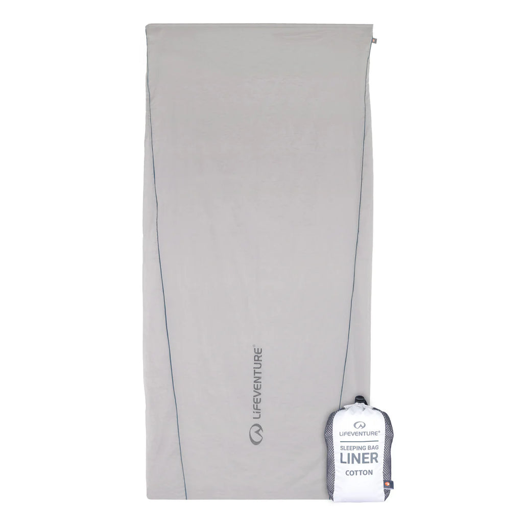 Cotton Rectangular Sleeping Bag Liner - Grey