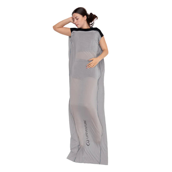 Cotton Rectangular Sleeping Bag Liner - Grey