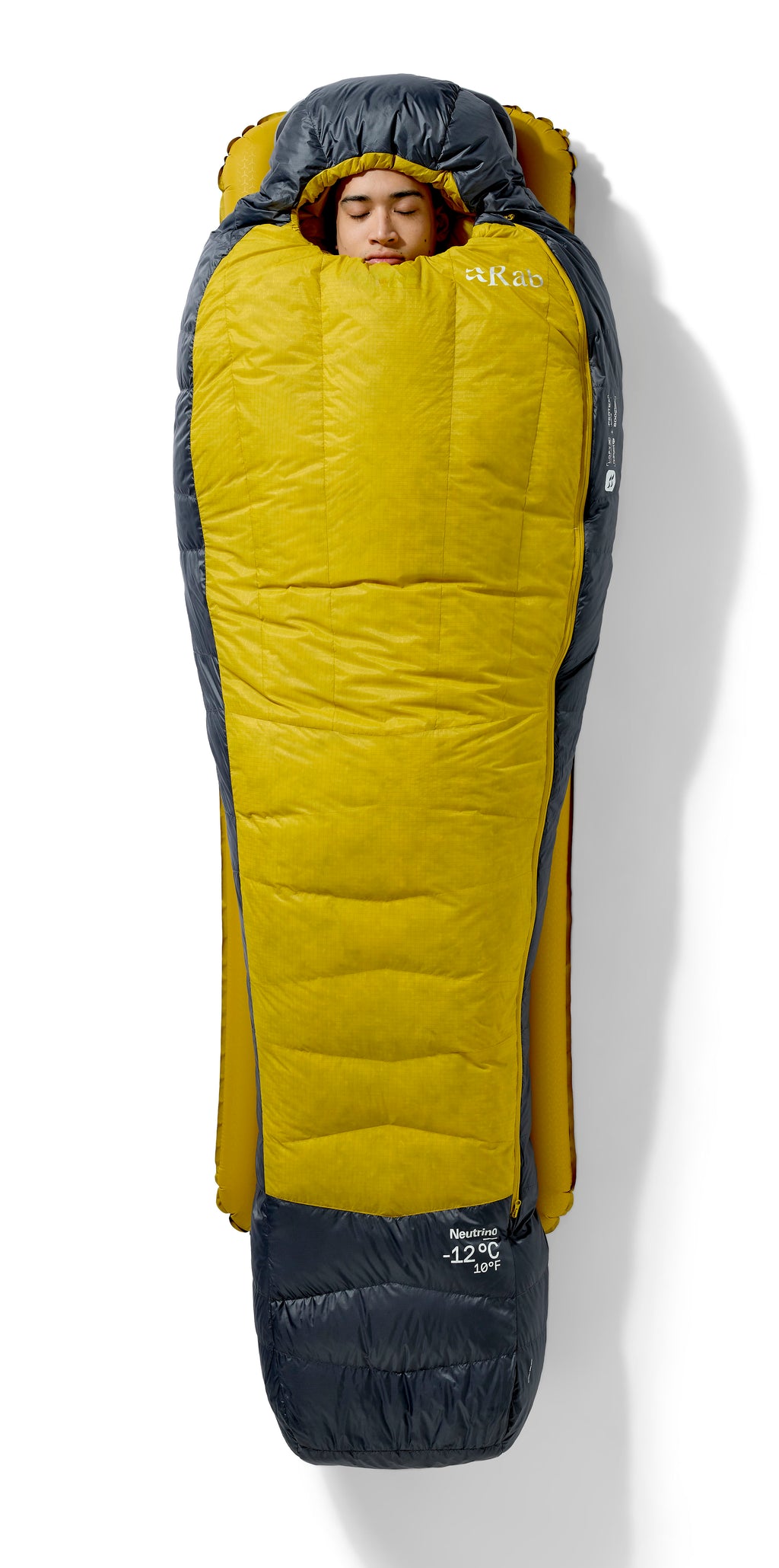 Neutrino -12°C Down Sleeping Bag - Yellow / Grey