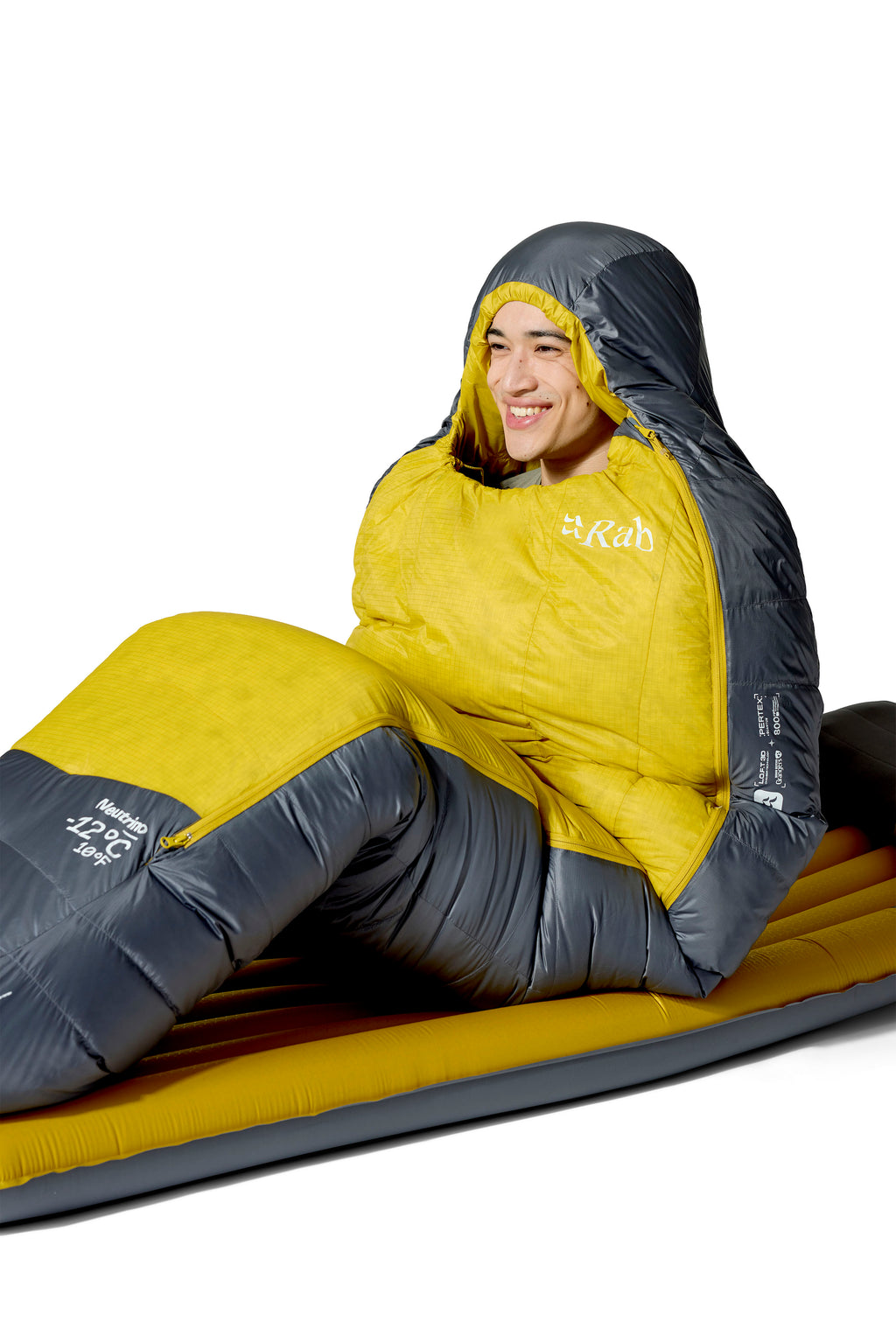Neutrino -12°C Down Sleeping Bag - Yellow / Grey