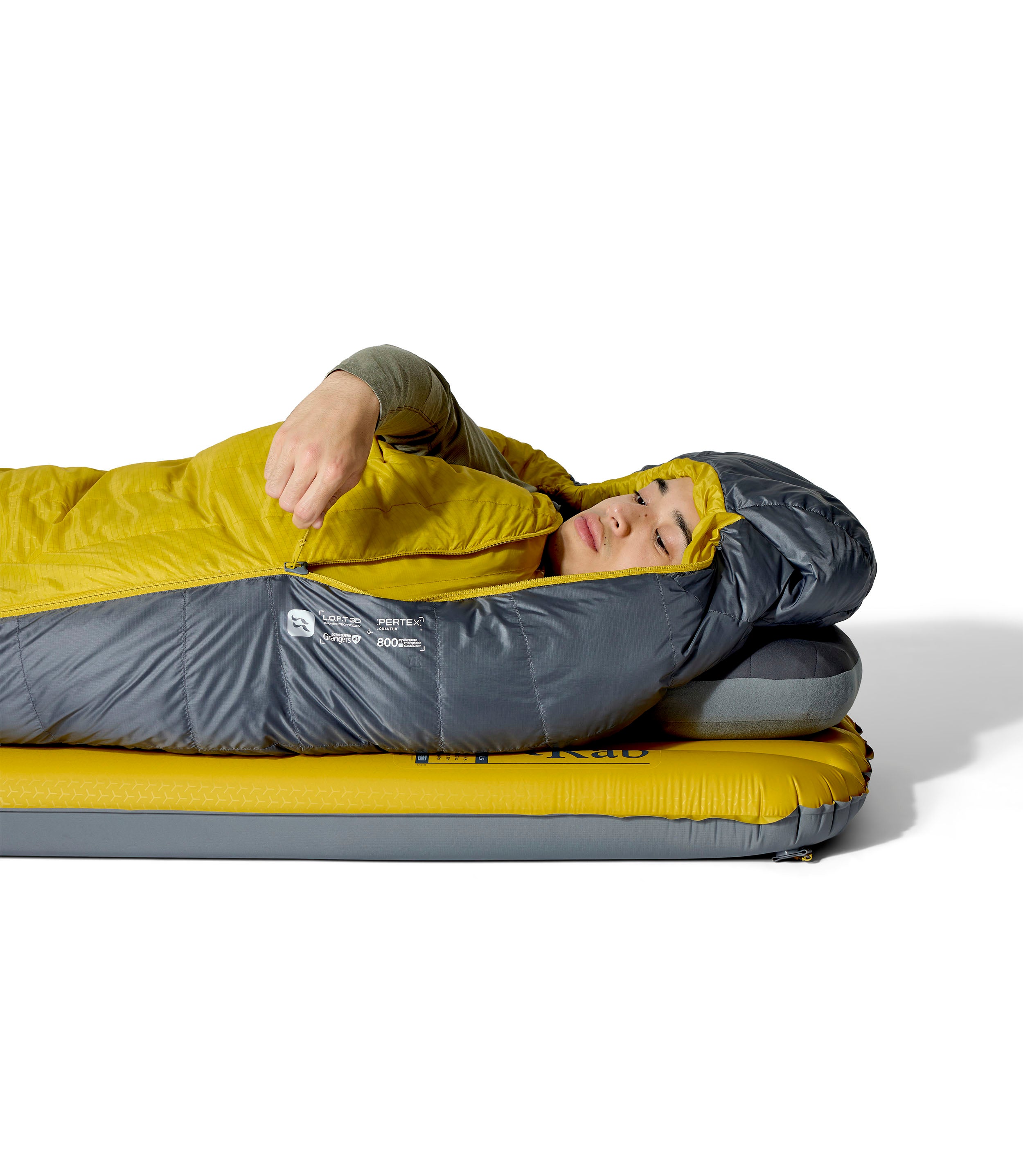 Neutrino -12°C Down Sleeping Bag - Yellow / Grey