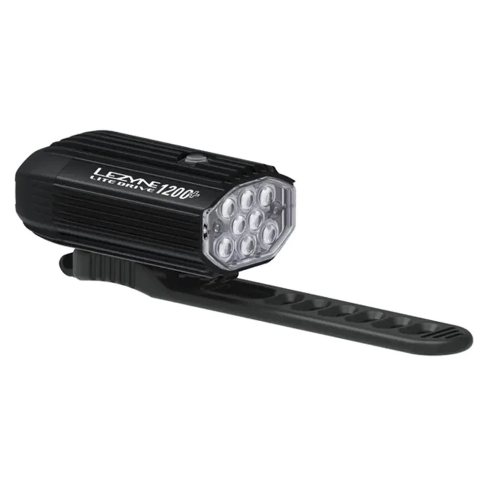 Black LED bike light with 'Lezyne' branding on a white background