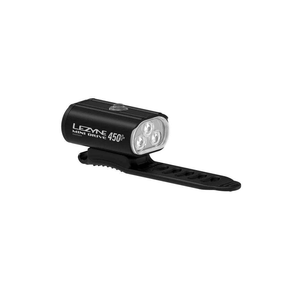 A black LED bike light with the Lezyne logo on a white background