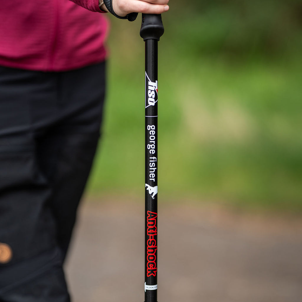Anti-Shock Walking Pole - Black