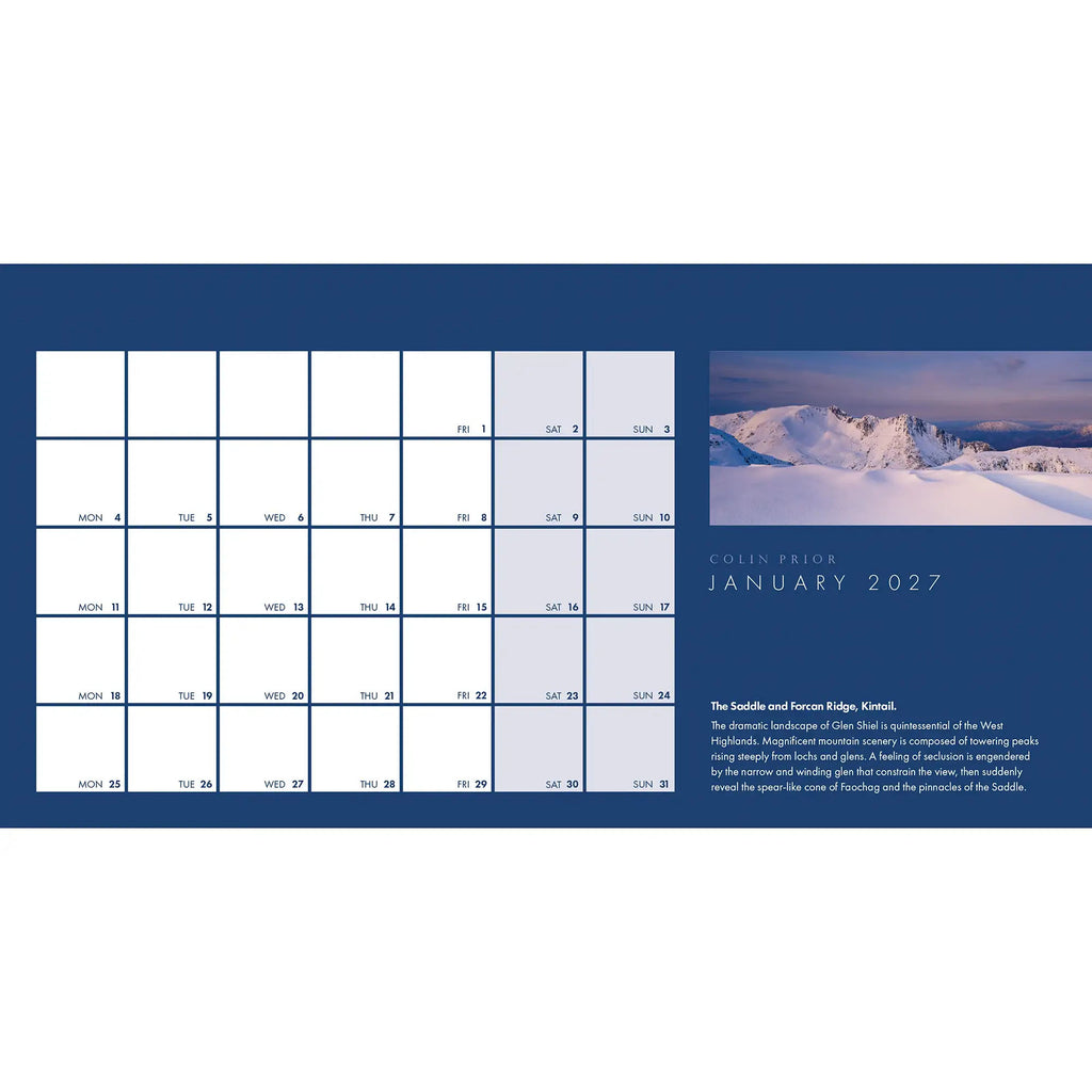Scotland Desk 2027 Calendar