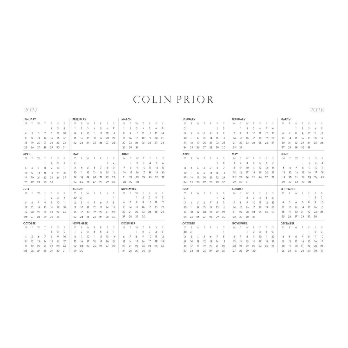 Scotland Desk 2027 Calendar