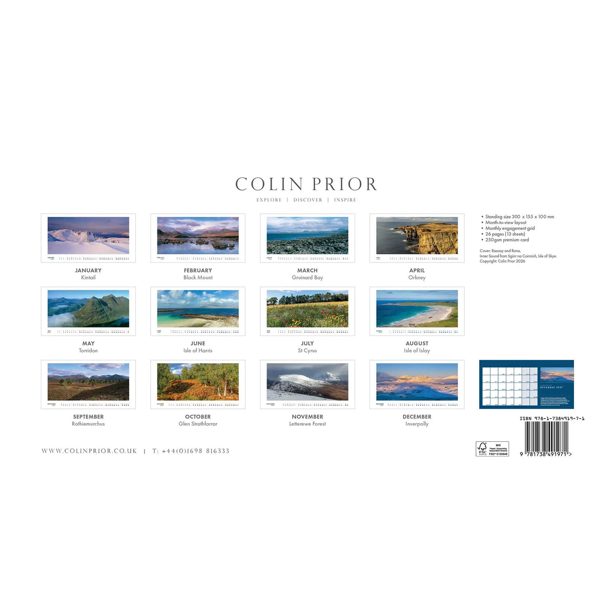 Scotland Desk 2027 Calendar