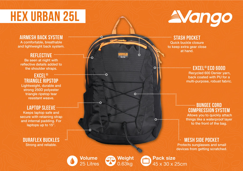Hex Urban 25L Backpack - Black