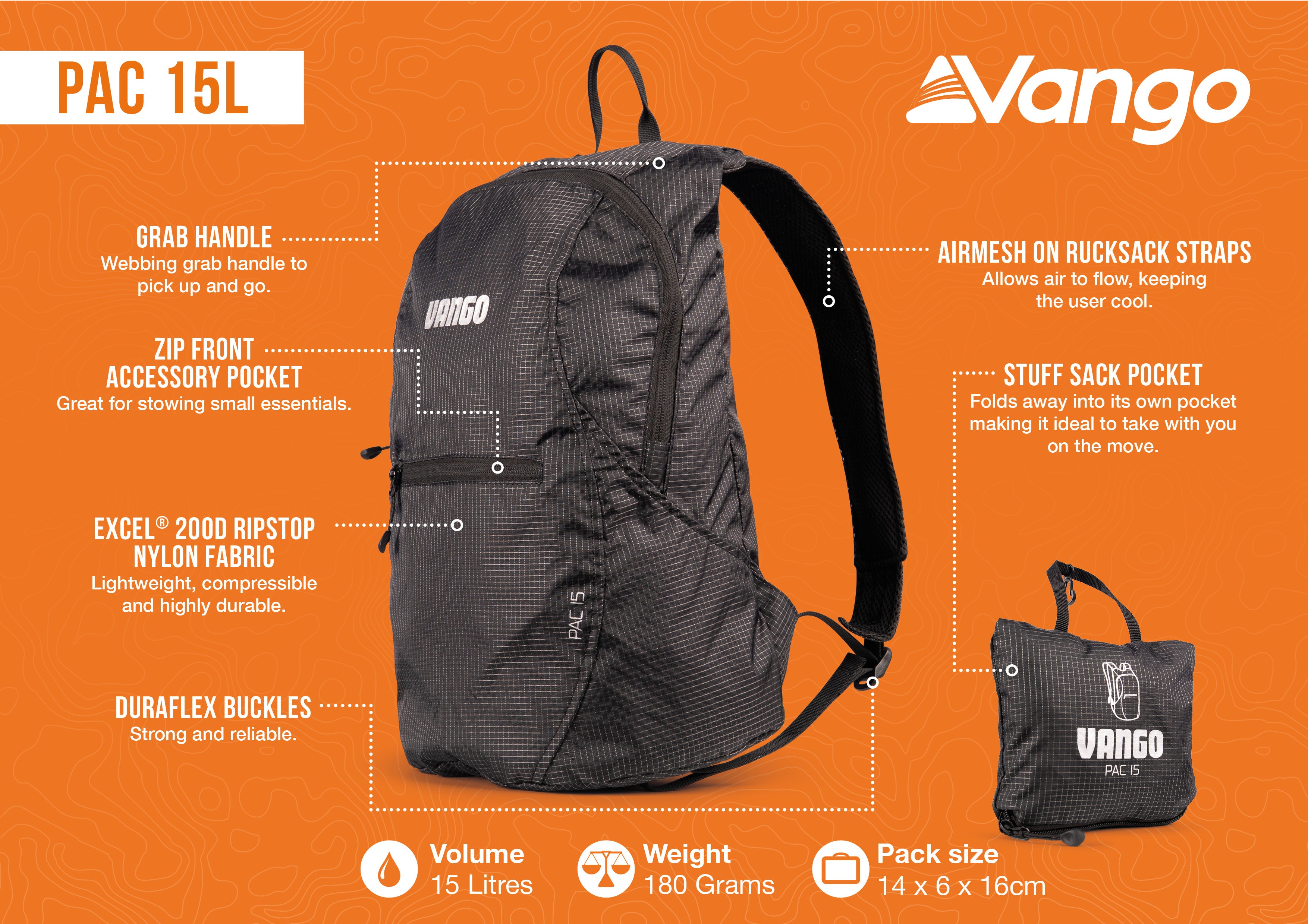 Pac 15L Backpack - Black