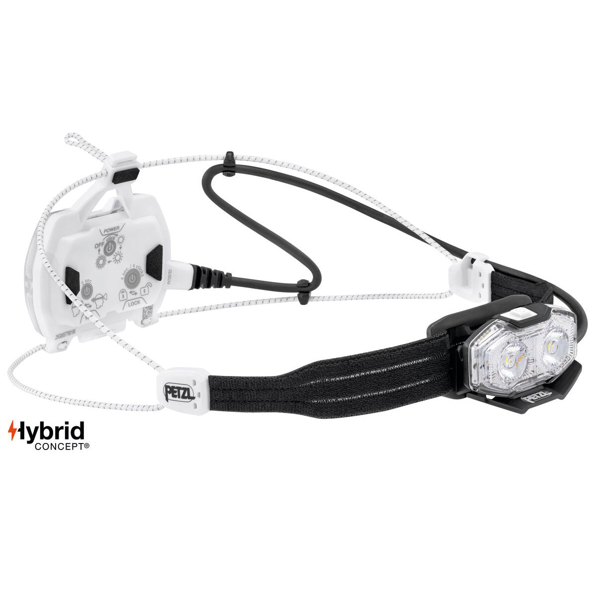 NAO® LT Rechargeable Headtorch - Black / White